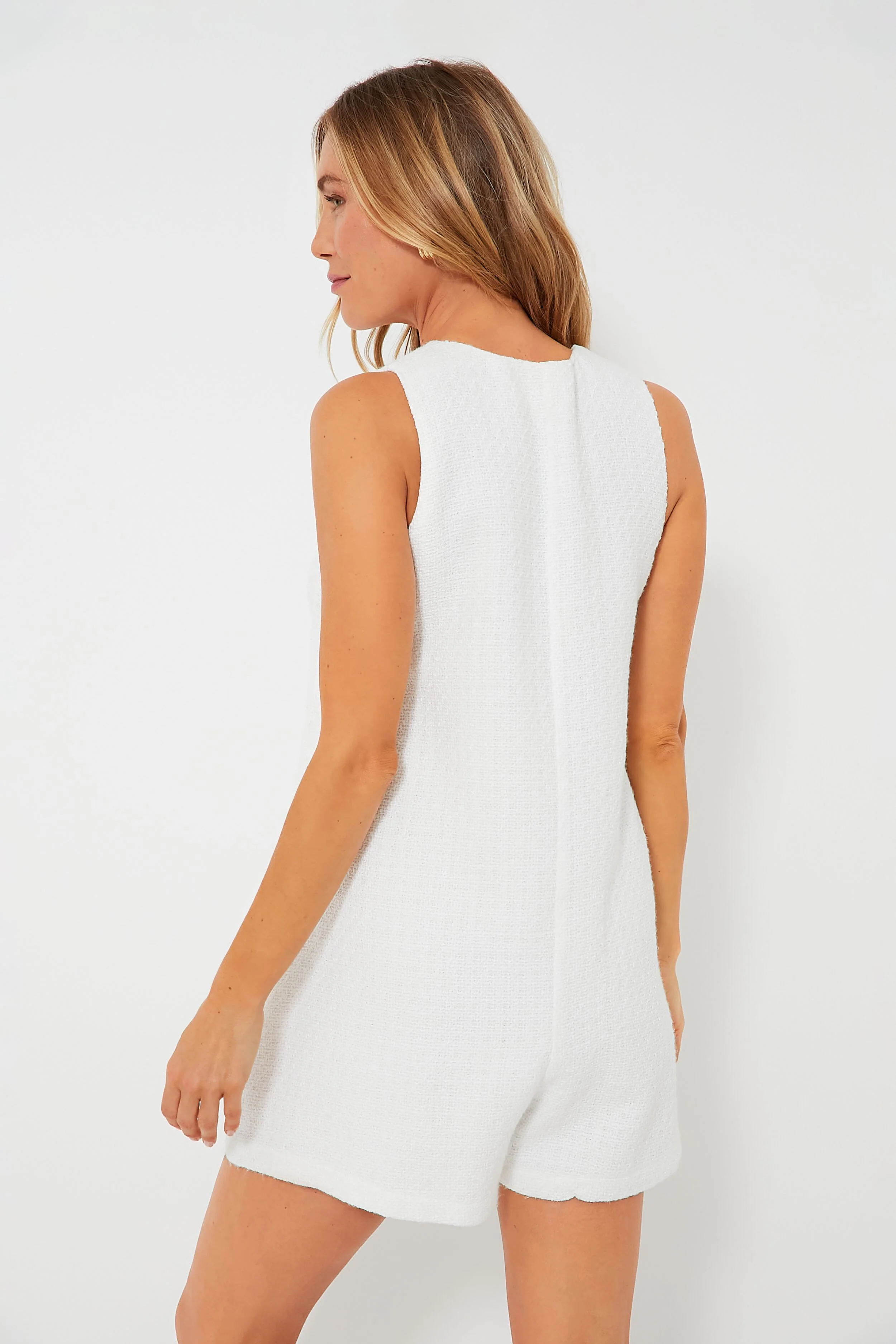White Textured Myla Romper - Image 4