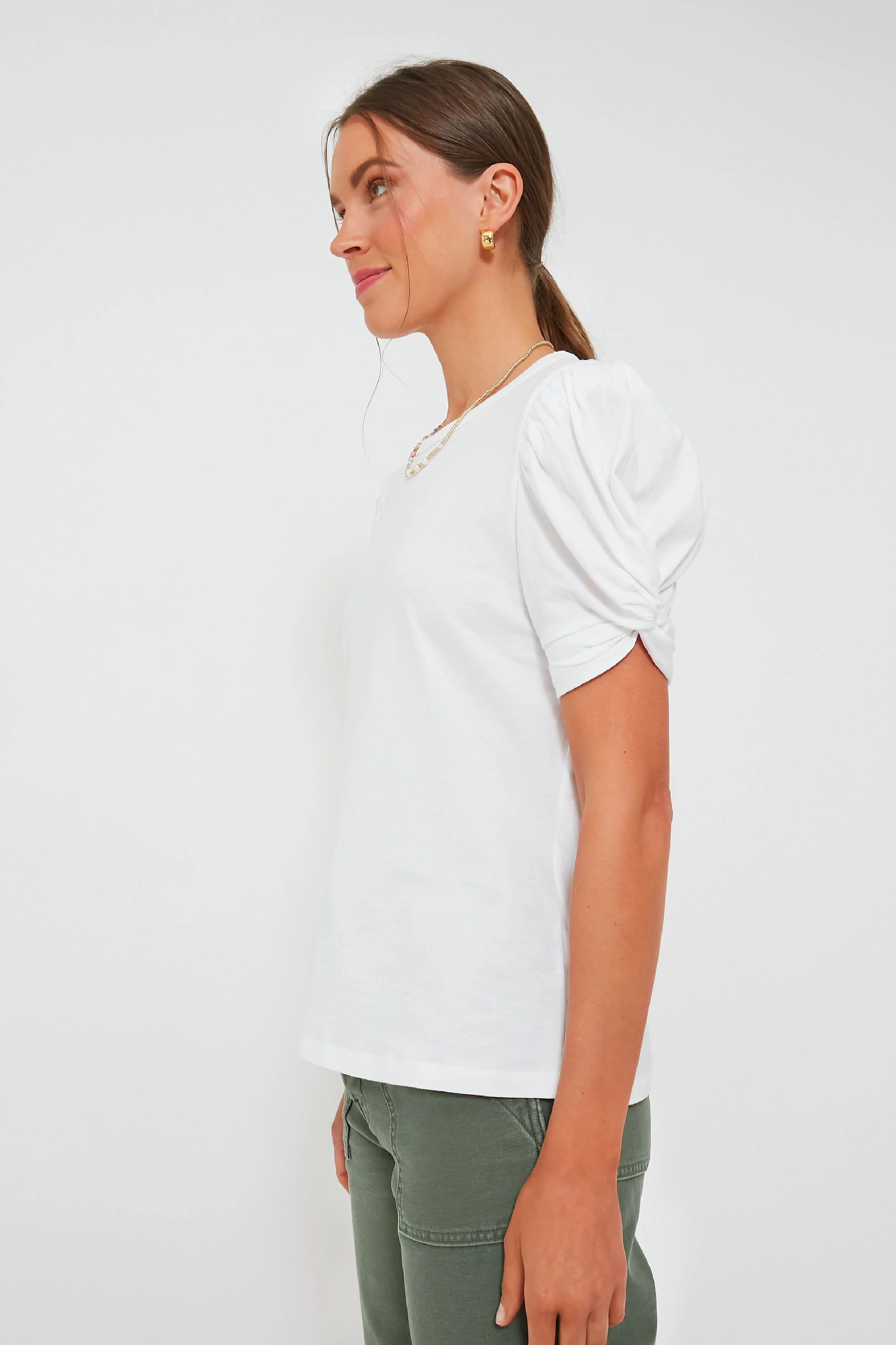 White Vesty Puff Short Sleeve Crewneck - Image 3