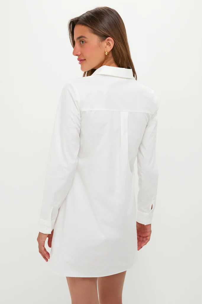 White with Floral Applique Avery Mini Dress - Image 5