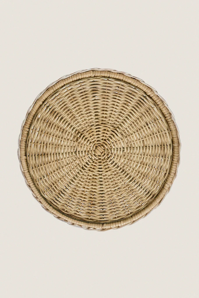 Whitewash Provence Rattan Cake Stand - Image 4