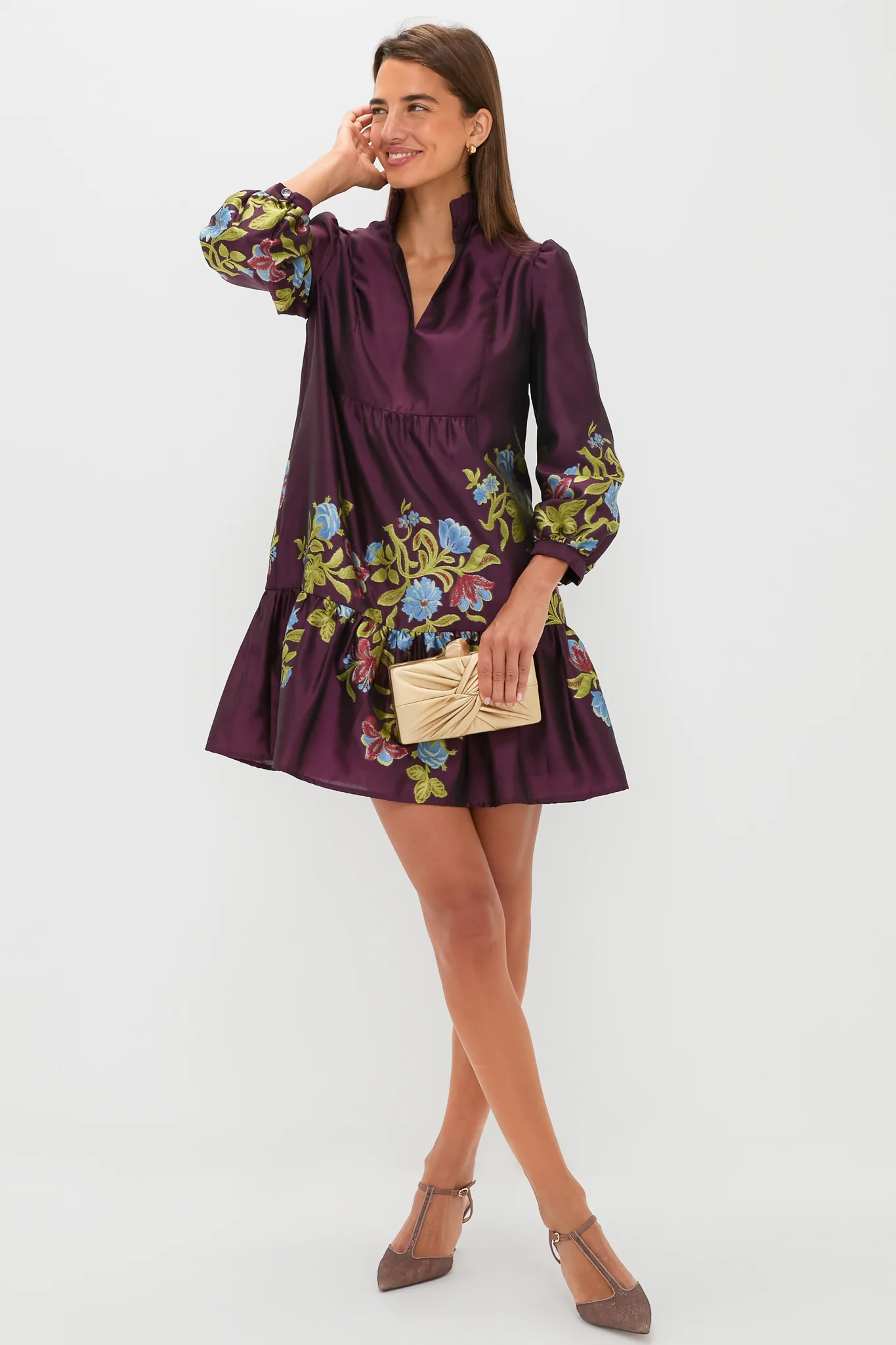 Winetasting Dianthus Jacquard Palmerston Dress - Image 2