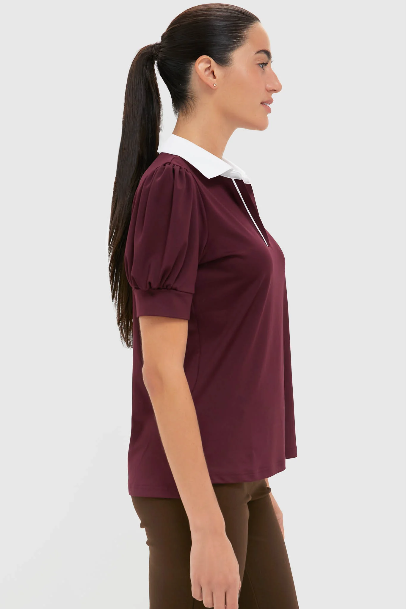 Winetasting Puff Sleeve Performance Jersey Caroline Polo - Image 3