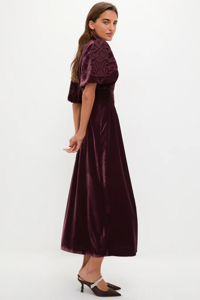 Winetasting Velvet Lace Delaney Dress - Image 3