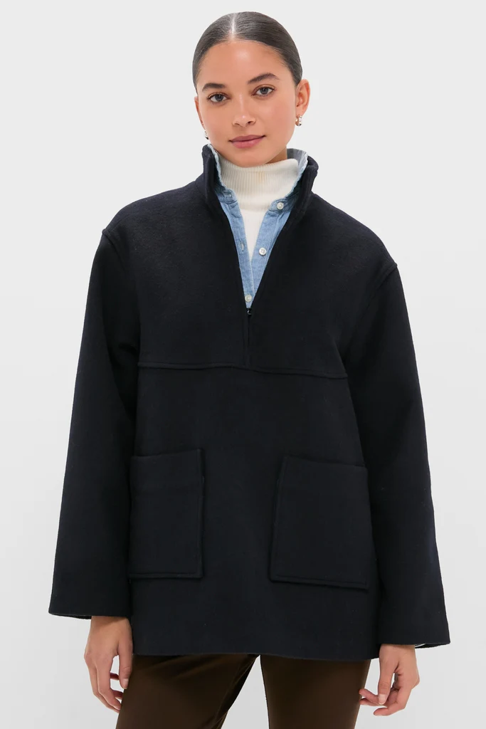 Navy Wool Joan Coat
