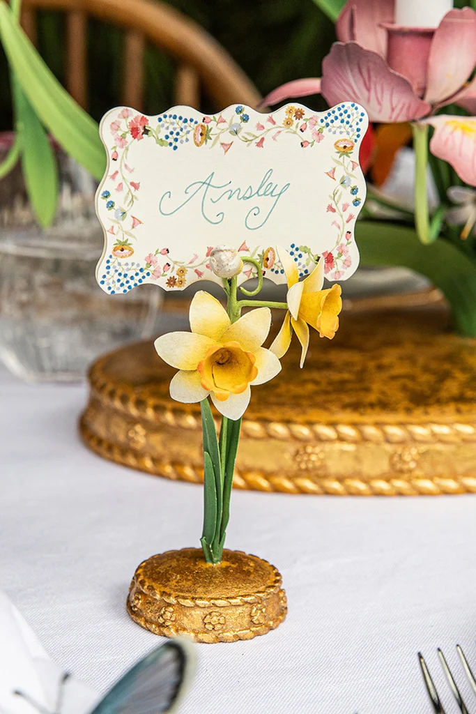 Yellow Meadow Walk Daffodil Place Card Holder - Image 4