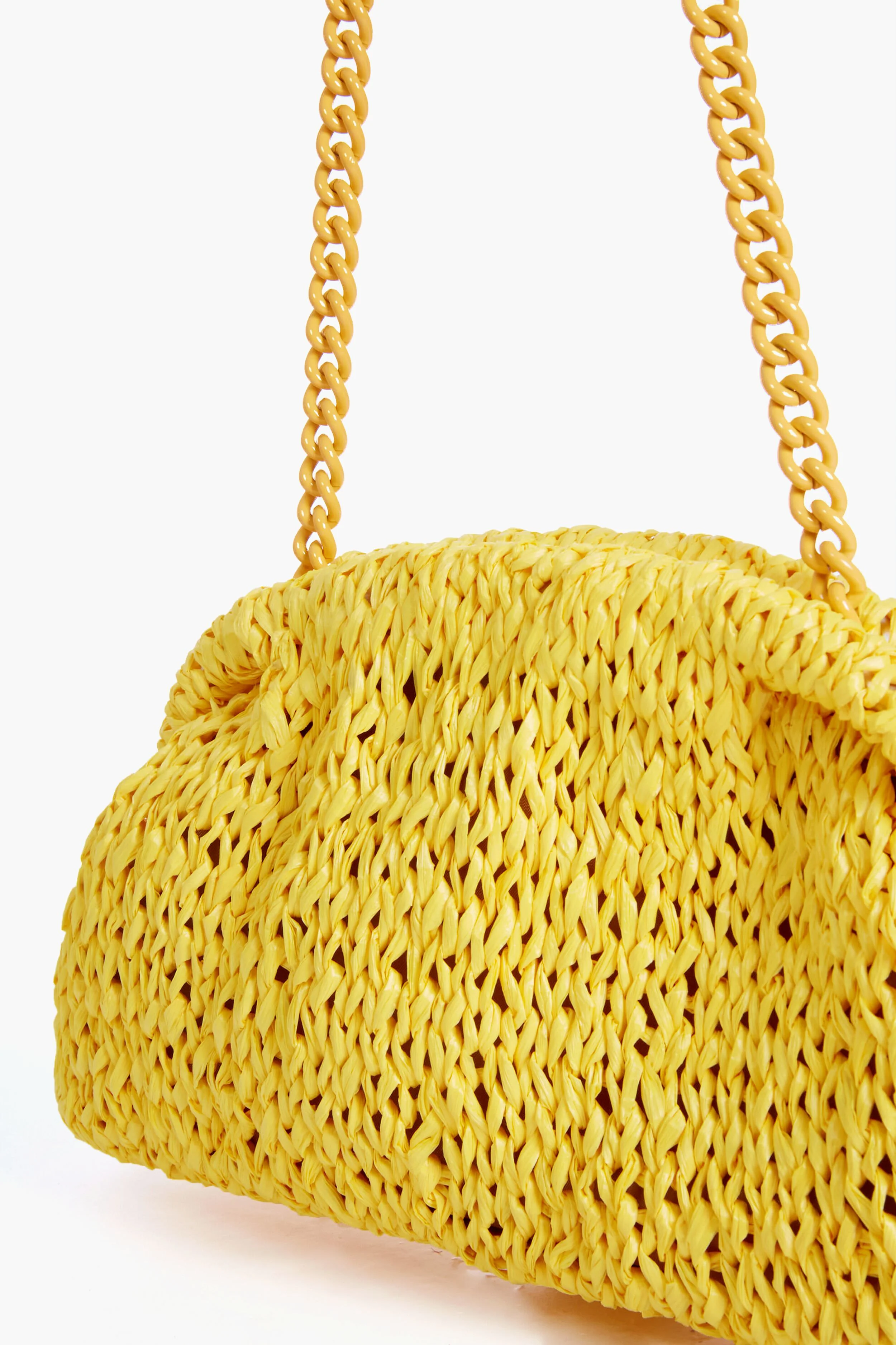 Yellow Raffia Game Clutch - Image 5